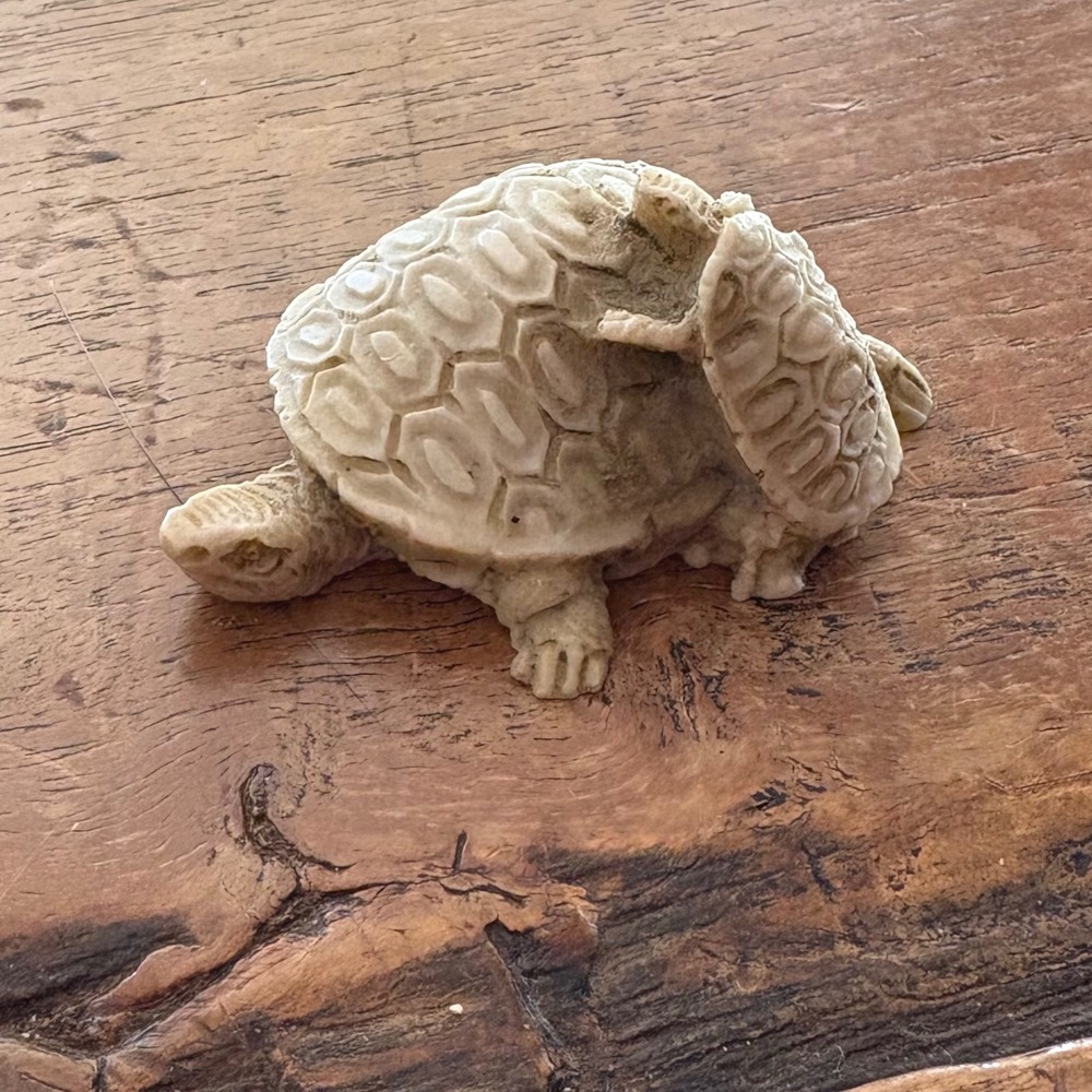 Sasamex Mexico Turtle Tortoise Figurine Resin Animal Sculpture Tan Beige Decor